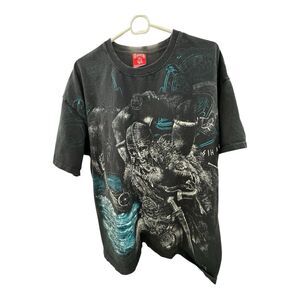 Aquila Black Blue T-Shirt Men’s XXL Viking Thor Warlord Short Sleeve Warrior Top